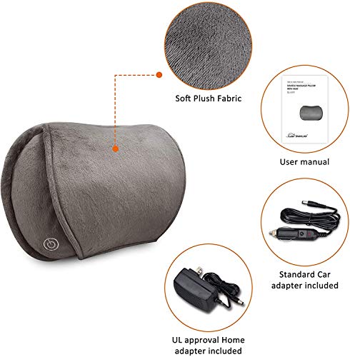 Snailax Shiatsu Massage Pillow With Heat -Deep Kneading Neck Shoulder Lumbar Calf Leg Foot Back Massager, Plush Cozy Design, Gifts For Men Woman #TOP6