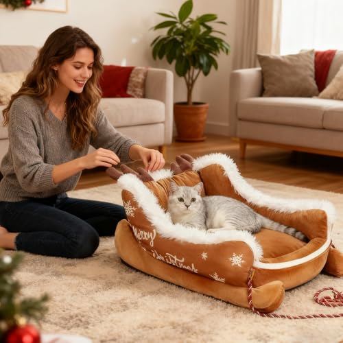 Lit traîneau lavable pour chien et décoration de Noël en intérieur - 5
