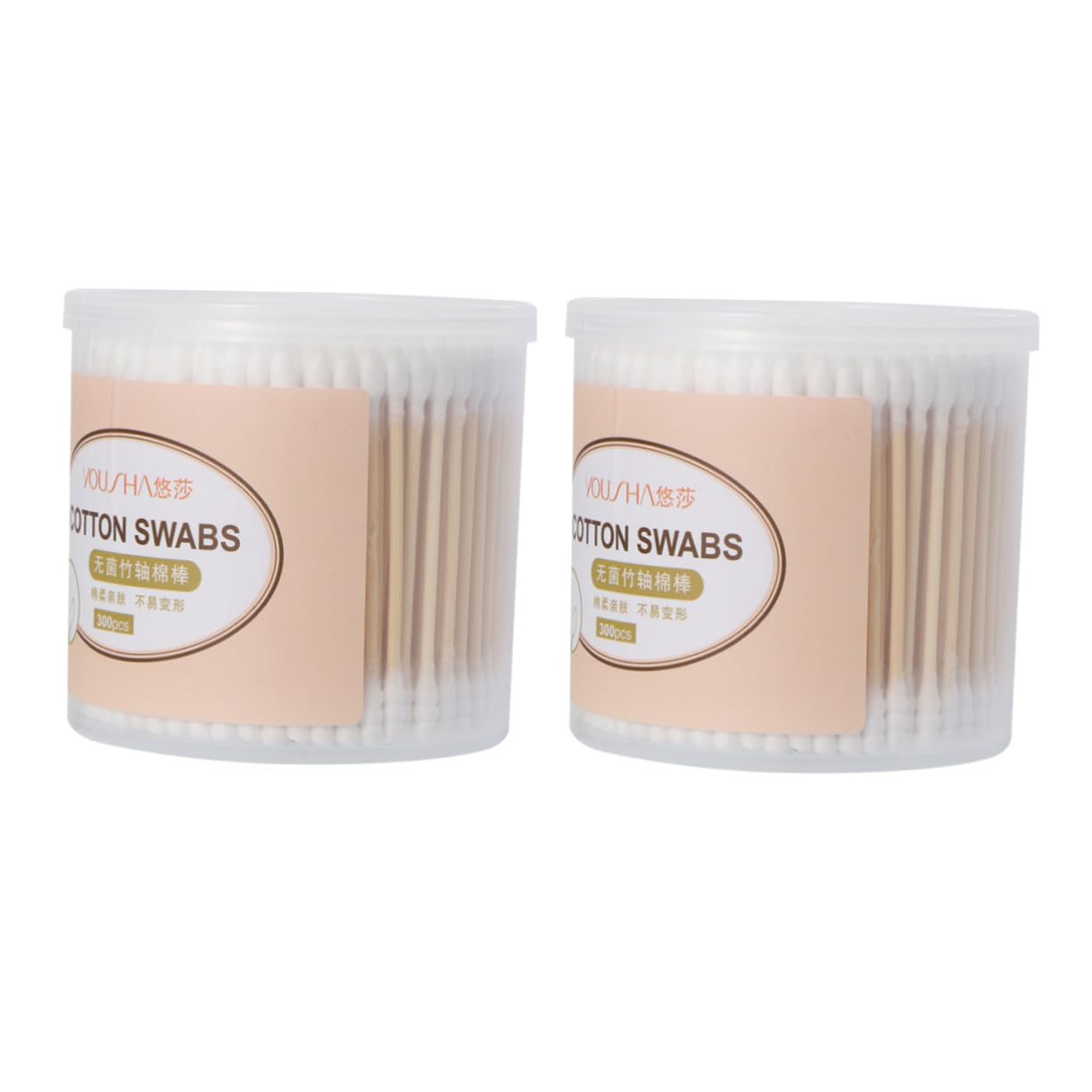 FOMIYES 600pcs Double-ended Cotton Swabs Makeup Absorbent Durable Reusable Long Sticks