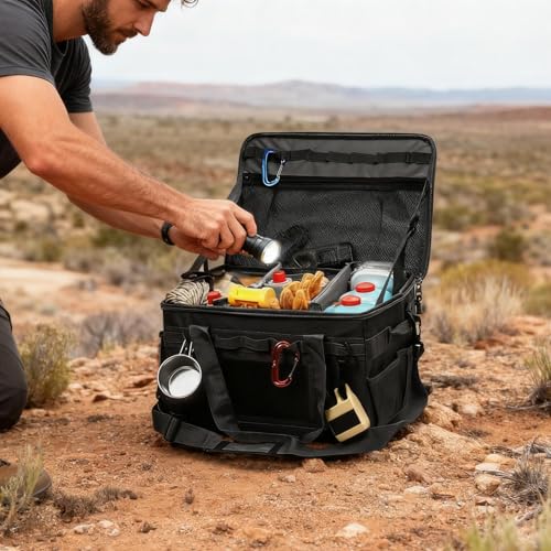 Générique Camping Storage Bag, 30L Foldable Organizer, Portable Outdoor Cookware Carry Bag, Heavy-Duty Gear Container with Handles, for Travel, Kitchen Tools, Equipment, and Camping Essentials – Image 3