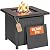 BALI OUTDOORS 28 Inch Propane Fire Pit Table, Rattan & Wicker-Look 50,000 BTU Gas Firepits with Blue Fire Glass for Outside Patio and Garden