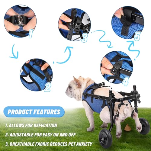 Dog Wheelchair for Back Legs, Adjustable Pet Wheelchair with Leg Brace and Hip Support, Dog Cart for Pet/Doggie Disabled Hind Legs Walking, Rear Leg Mobility Aid Support (Size M) - Image 5