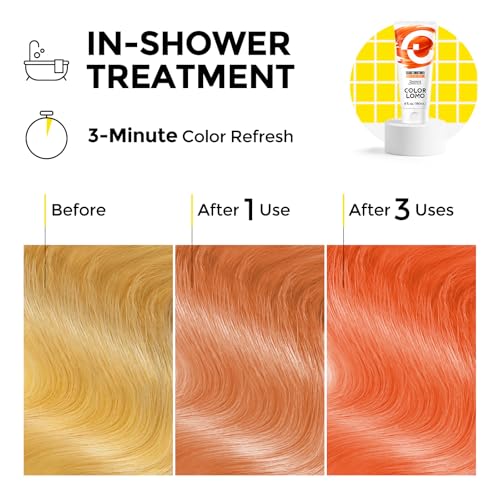 Image of COLORLOMO Semi Permanent Hair Color Depositing Conditioner, Orange | 3 Minutes Magic Refresh & Boosts Color For Bleached & Color-Treated Hair, Nourishing Formula, Vegan & Cruelty-Free, 6 Oz