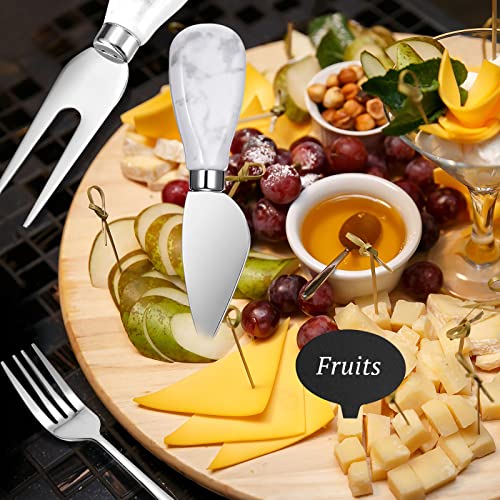 36 Pieces Charcuterie Accessories, Stainless Steel Cheese Butter Knives Set With Cheese Knives, Forks, Spoons, Mini Serving Tongs, Charcuterie Bowls, Cheese Markers, Honey Dipper (Silver) #TOP6
