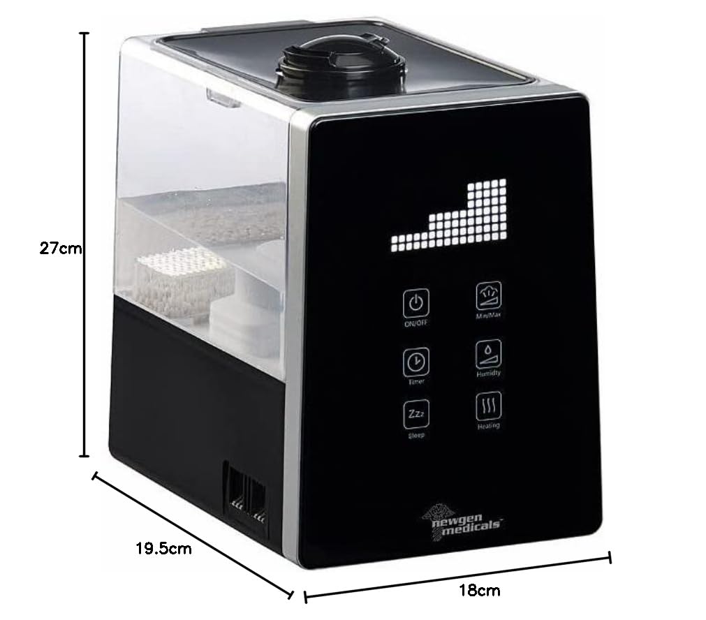 Humidificador ultrasónico digital LBF-610 con niebla fría/caliente, temporizador, ionizador y depósito de 6 L