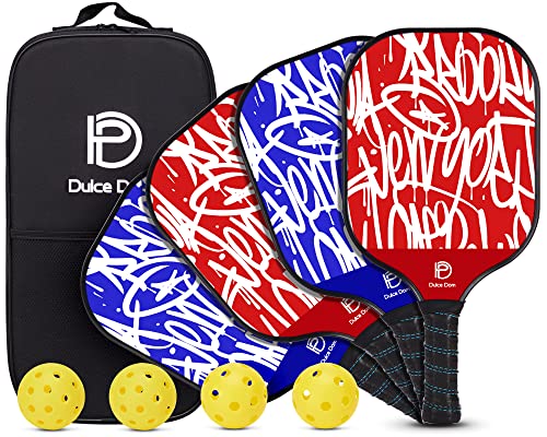 Pickleball Paddles Set Of 4 - Usapa Approved, Wooden Pickleball Paddles Kit With 4 Indoor Outdoor Pickle Balls, Lightweight Paddle Rackets For Beginners & Pros, Ideal Family Sports Gifts For Men Women #TOP16