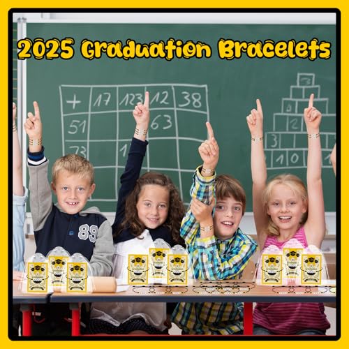 Image of 36 Set 2025 Graduation Bracelet include 36 Adjustable Bracelet 36 Graduation Card Graduation Party Favors Gifts Class of 2025 for Guests Classmates Graduation Senior High School Decorative Accessories
