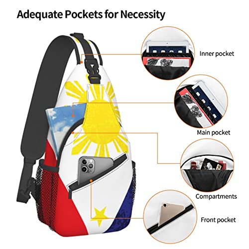 Mochila bandolera unisex estilo bandera filipina miniatura 5