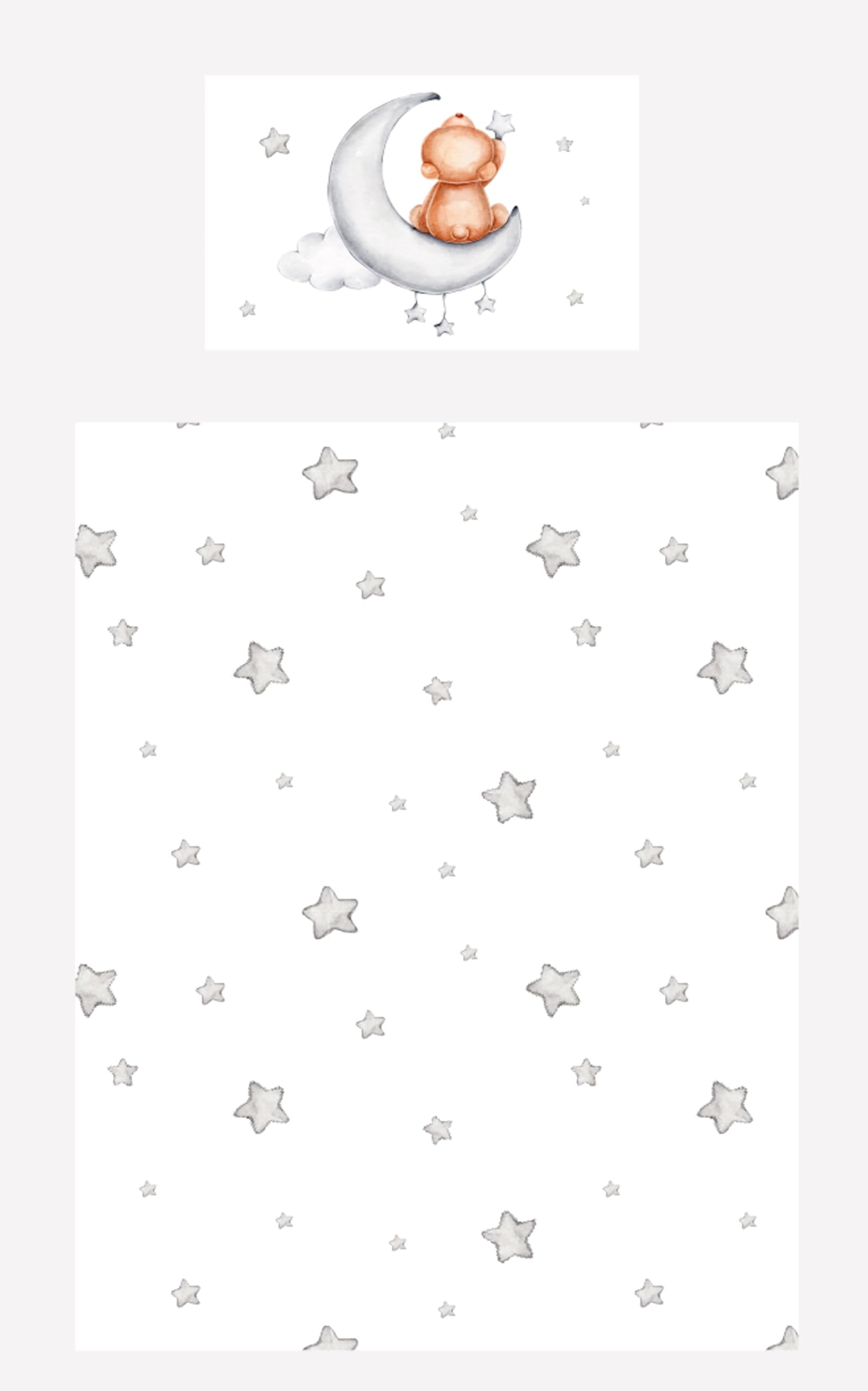 Theonoi Biancheria da letto per bambini e bambine, set completo di copripiumino 100 x 135 cm e federa 40 x 60 cm, in cotone Öko-Tex Standard per ragazzi e ragazze (orsacchiotto)