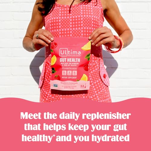 Image of Ultima Replenisher Gut Health Supplement, Raspberry Lemonade, 14 Stickpacks