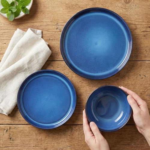 Image of Ceramic Dinnerware (16 pcs) Serve 4 people, Plates and Bowls Sets,Handmade Reactive Glaze Dishes Set, Chip Resistant and Scratch Resistant, for Oven & Dishwasher & Microwave Safe