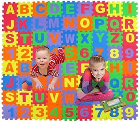 Miniatura 4 de Fieltro cuadrado para rompecabezas de espuma letras del alfabeto y números 6 x 6 pulgadas 72 piezas