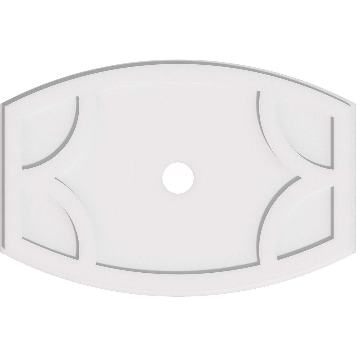 Ekena Millwork CMP34X22KY-03000 Kailey Architectural Grade PVC Contemporary Urethane Ceiling Medallions 34"W x 22 5/8"H x 3"ID x 18 1/4"C x 1"P