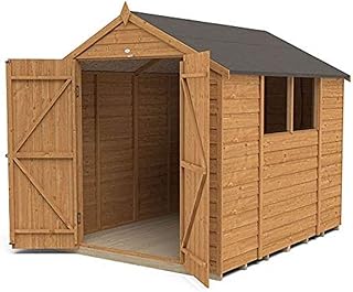 Forest Garden Overlap Dip Treated 8x6 Apex Shed - Double Door