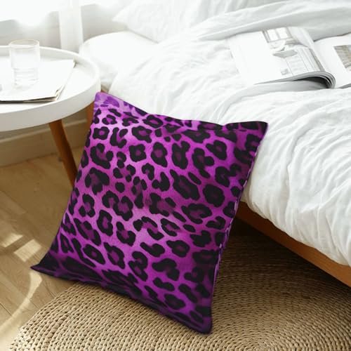 Housse de coussin léopard violet pour décoration salon rustique et lit - 5