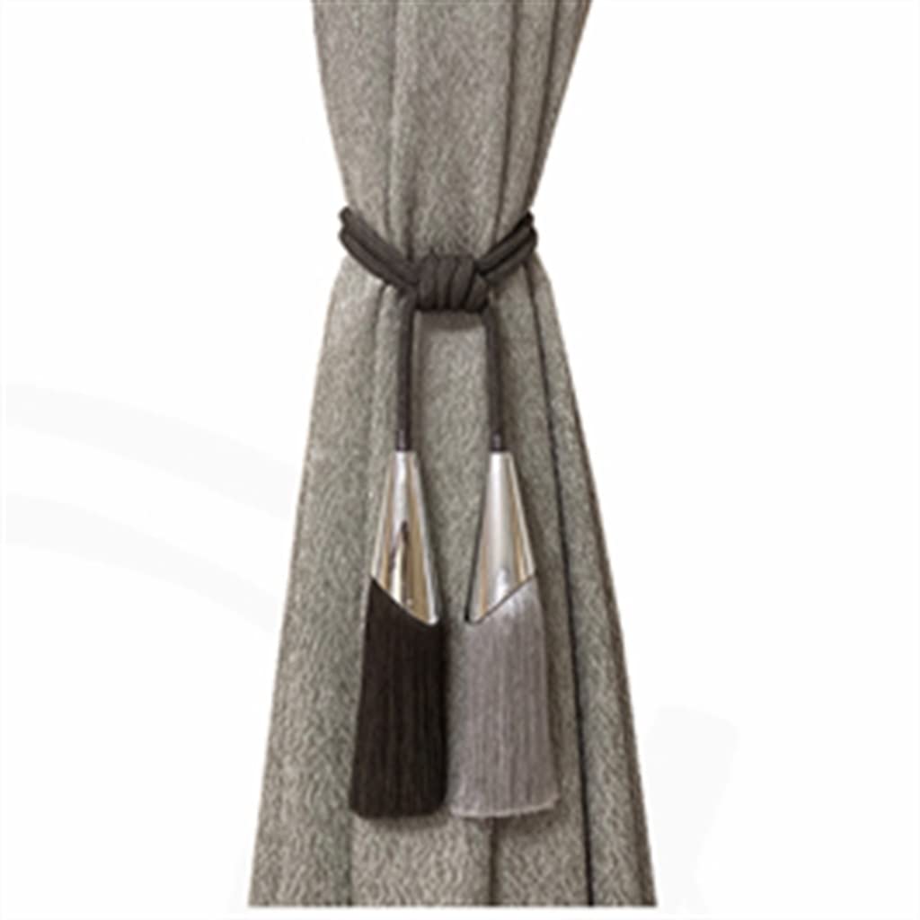 Sangle de Boucle de Rideau Non métallique Nordique Corde Suspendue Sangle de Rideau à Pompon (Couleur : Gris, Taille : 74 cm) (Vert 74 cm)