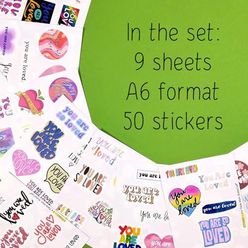 Image of 50Pcs You are Loved Stickers for Water Bottles - You are Loved Gifts, Gifts for Women & Men
