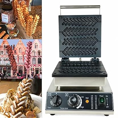 Waffelmaschine 1700W Küche Antihaftpfanne Weizenstiel Waffelmaker Waffeleisen Kommerzielle 4 Weizenstielwaffeln 50-300℃ fur Kommerzielle und Hause – Bild 3