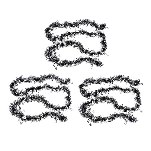 Zerodeko 3pcs Halloween Tinsel Garland Decorations Shiny Metallic Ornaments for Indoor Outdoor Festivities for Birthday Parties and Room Decor