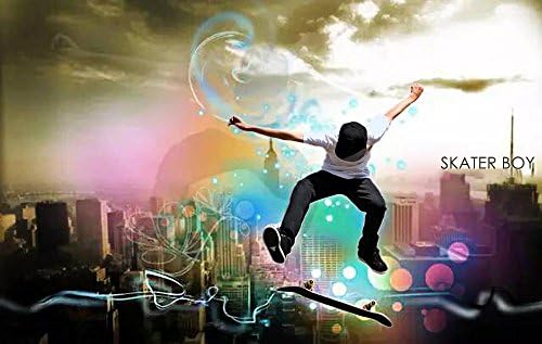 PST@ 22 Inches Skate Board Banana Style Mini Cruiser Long Board Pastel Color Adult Child Fish Skateboard with LED Flashing Wheels , Purple
