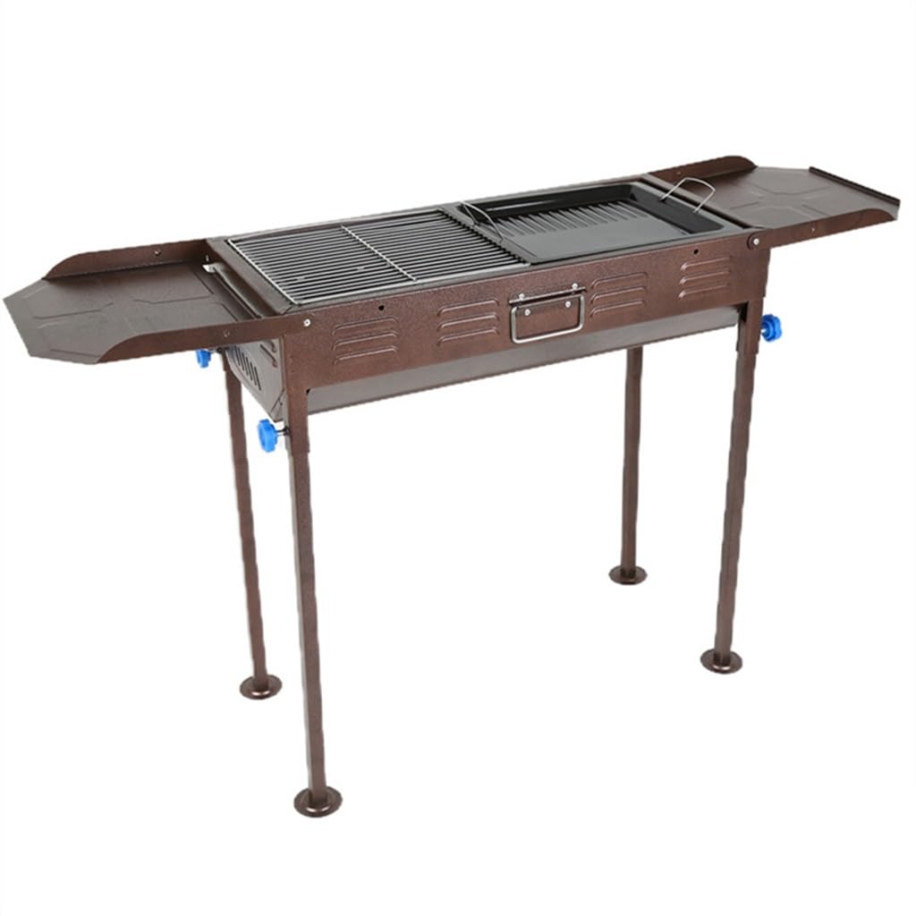 Parrilla para Barbacoa de Exterior de Doble propósito Plegable para freír y Asar a la Parrilla, de Doble ala, 70 x 33 x 40 cm