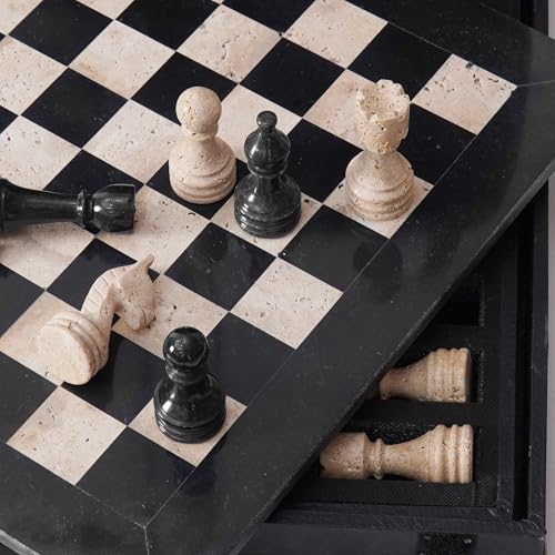 Juego de ajedrez de mármol de 15 pulgadas hecho a mano miniatura 2
