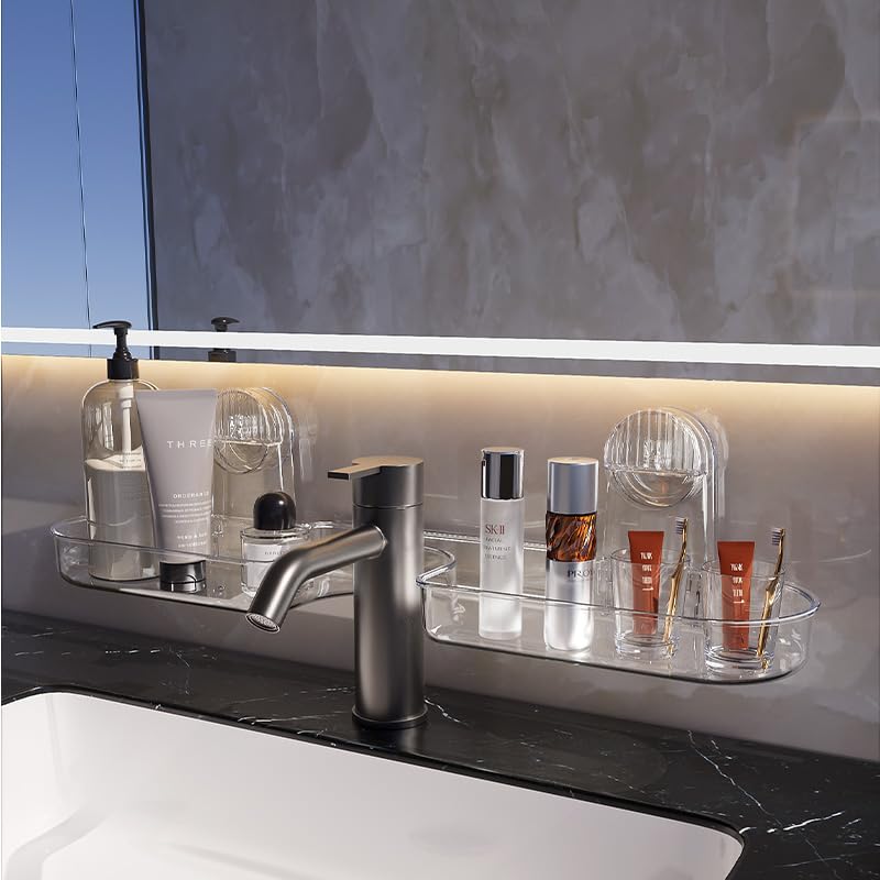 NEVADRILL Sponge Holder Faucet Rack | Detachable Sink Caddy for Kitchen & Bathroom | Clear PET | Standing Type with Drainage | Single-Tier Storage for Soap, Sponges & Tools [ND-13823]-image-30