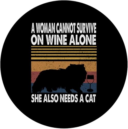 Miniatura 3 de A Women On Wine And She Needs A Cat Himalayan Kitten Lovers PopSockets Swappable PopGrip