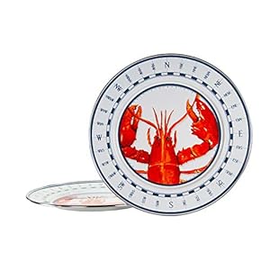 Goldenrabbitenamelwaresetof2125chargerslobster Urban Country Home Decor Golden rabbit enamelware set of 2 125 chargers lobster urban country home decor