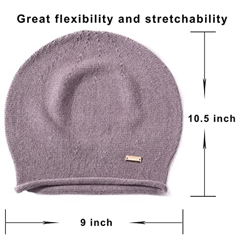 Image of jaxmonoy Cashmere Slouchy Knit Beanie Hat for Women Winter Soft Warm Ladies Wool Knitted Skull Beanies Cap