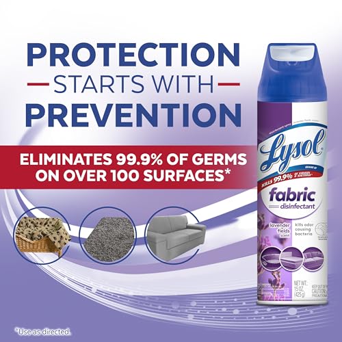 Lysol Fabric Disinfectant Spray, Fabric Sanitizer, Lavender, 15 oz, 3 Pack | Multi-Surface Fabric Disinfecting & Sanitizing, Antibacterial Deodorizer & Room Spray, Home & Bathroom Cleaning Supplies - image 5