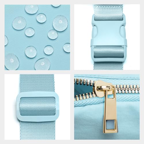 gitus gifts for 7 8 9 10 11 year old girls belt bag fanny pack crossbody bags with initial letter patch birthday gifts for daughter sister friends teen girls icing blue-a