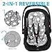 Boryokun Infant Carseat Insert 2-in-1 Reversible Cushion Carseat Head Support for Newborn, Breathable Minky Baby Car Seat Cushion for Carseats, Stroller, Swing, Bouncer (Grey)