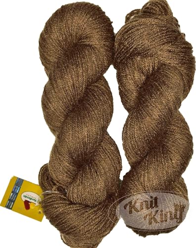 Image of M.G ENTERPRISE Knitting Yarn Wool Liza Light Brown /Choclate 400 GMS Best Used with Knitting Needles, Crochet Needles Wool Yarn for Knitting. -to Art-