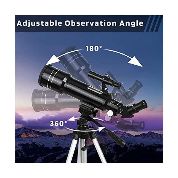 Teleskop 70/400mm Refraktor Teleskop Tragbares Astronomisches Teleskop für Kinder Erwachene und Einsteiger, ​Rucksack… – Bild 5