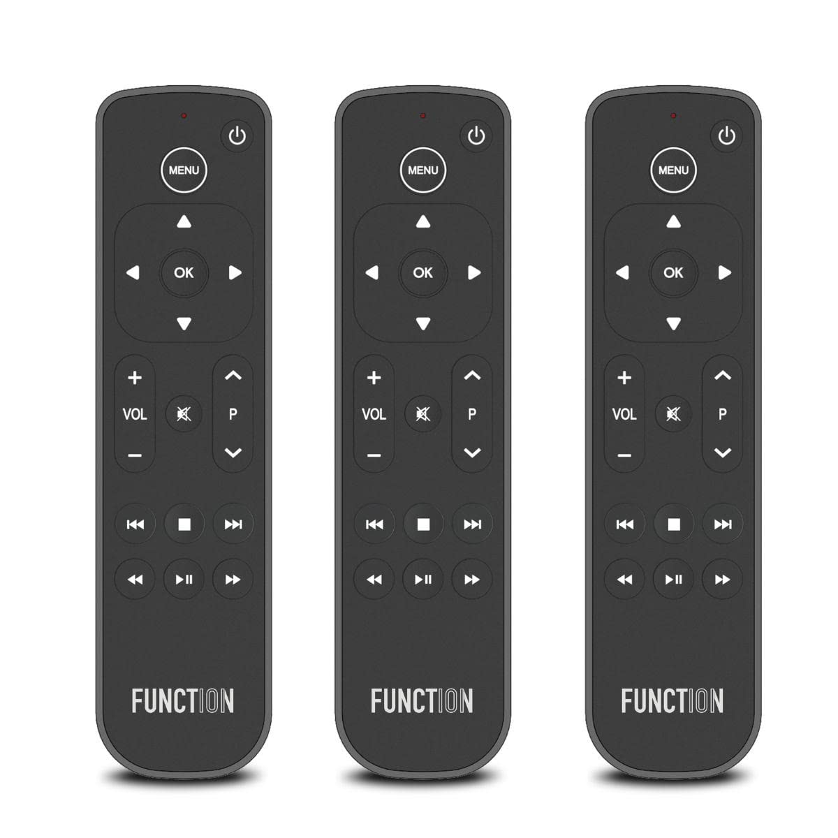 Function101 F101-ATVRM 3-Pack | Replacement Button Remote for Apple TV | Infrared Connectivity | 2 AAA Batteries Included