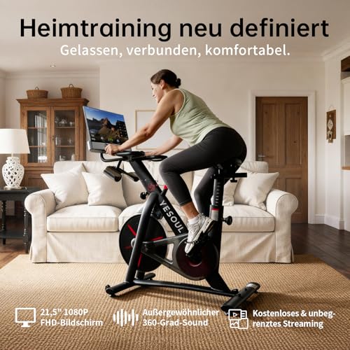 Image of YESOUL Exercise Bike, Magnetic Stationary Bike for Home with App Training | Smart Bluetooth Tracking, Quiet Magnetic Resistance, Tablet Mount and 350 lb Capacity for Home Gym Cycling Workouts