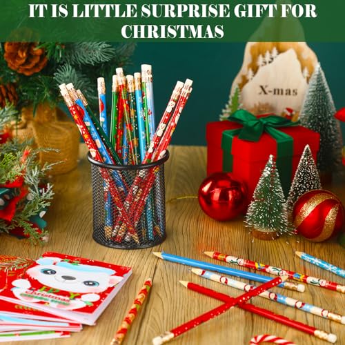 Set de 60 lápices navideños HB con borradores miniatura 3