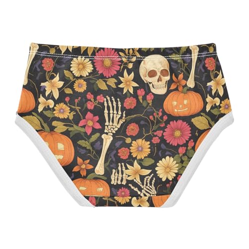 Wusikd Colorful Flowers Girls' Underwear Cotton Skeleton Girls Briefs Soft Toddler Underwear 2T2