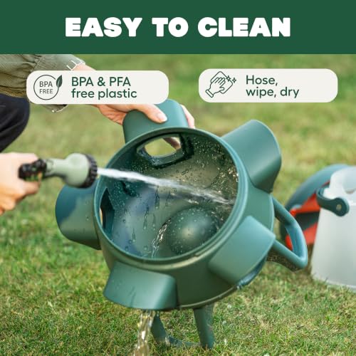 Image of Omlet No Waste Chicken Feeder for Coop | 12lb Anti-Spill Poultry Feeder with 5 Feeding Ports | Feeds 6 Hens for 7 Days | Hanging or Free Standing | Weatherproof