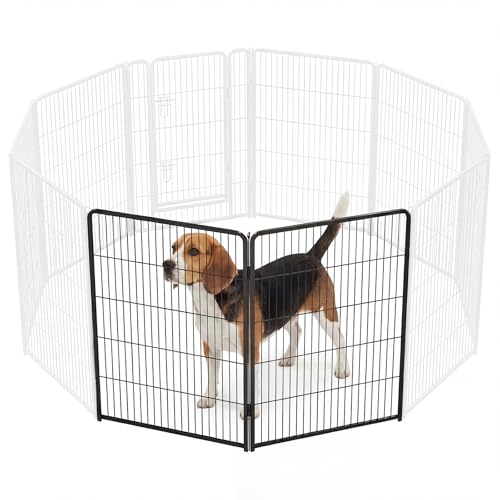 Image of NEWBULIG Dog Playpen Indoor 40 Inch 2 Panels, Metal Outdoor Dog Fence Pen | Heavy Duty Metal Exercise Pen, Foldable Portable, RV Camping, Yard Garden, Small Medium Large Dogs Pet Pen