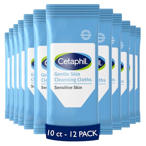 Cetaphil Cleansing Face & Body Wipes, Fragrance Free, 10ct, 12-Pack - image 1