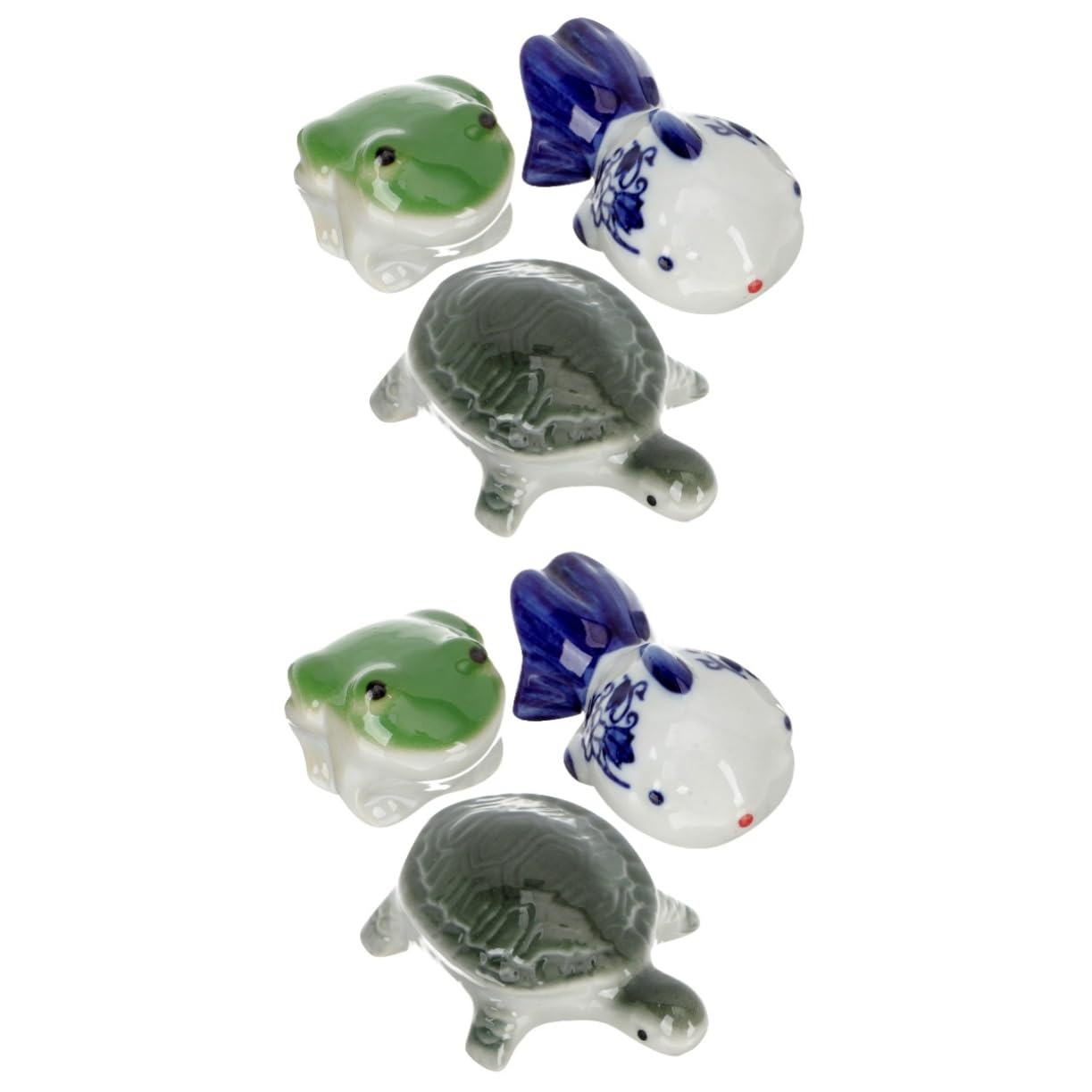 Sosoport 6stücke Keramische Aquarium Dekoration Schwimmende Tierfiguren Schildkröte Frosch Für Fischbecken Lebendige Unterwasser Deko Für Natürliches