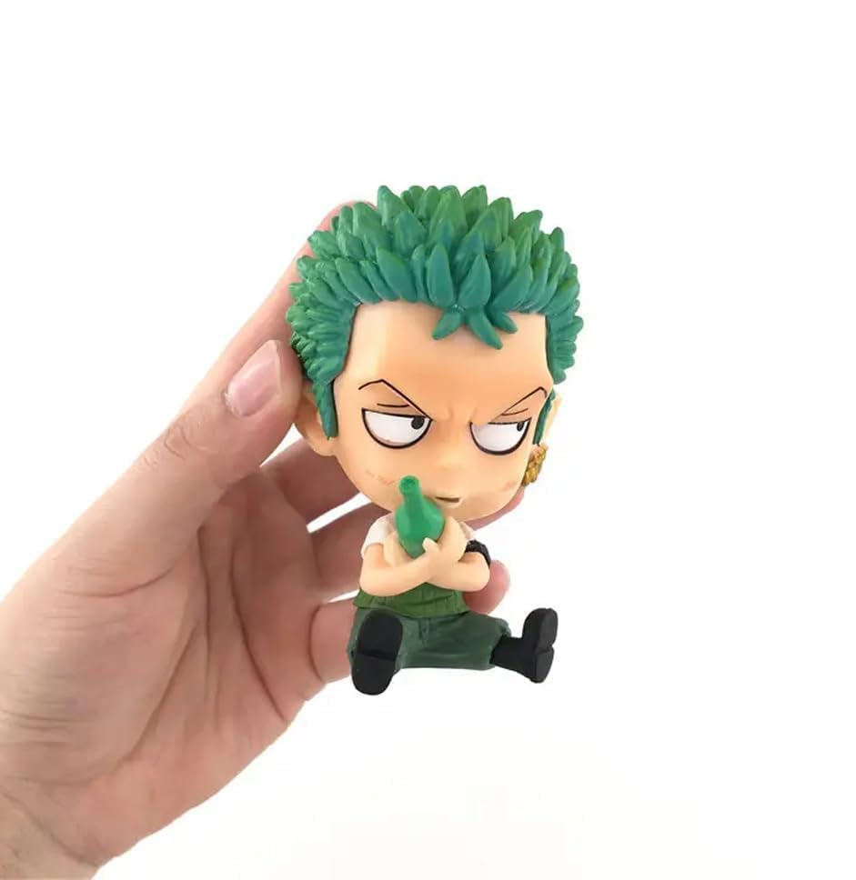 Image of Blue Aura Zoro Action Figure Mini Figurine Height -9cm Multicolour PVC | Zoro Mini Bottle