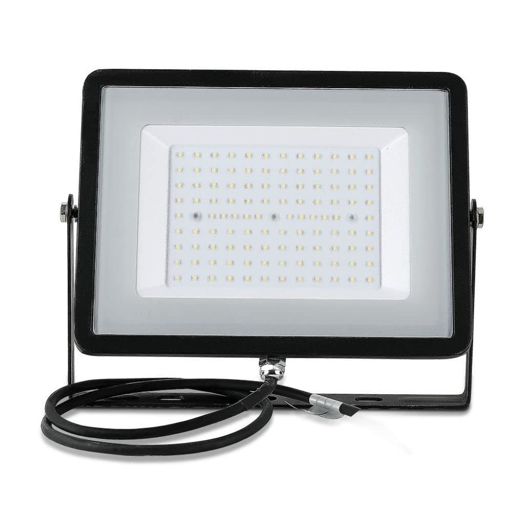 V-TAC Faro LED da Esterno 100W con Chip Samsung - [Ultima Generazione] - IP65-8200 Lumen - Proiettore LED Esterno Nero per Casa, Giardino, Garage - Impermeabile - Fari - Luce Bianca Naturale