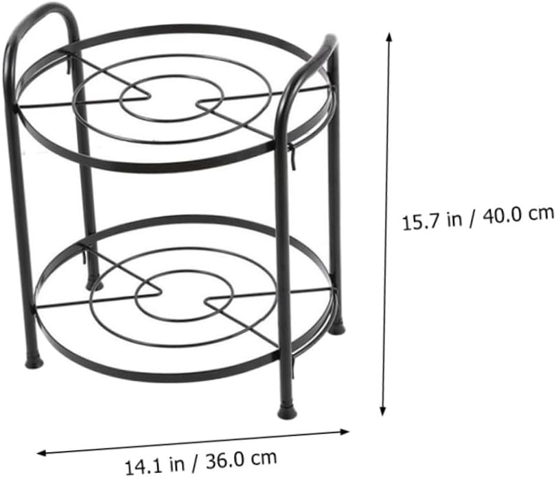 Two-layer Detachable Kitchen Storage Shelf Multipurpose Pan and Pot Rack Holder Black for Floor Use Creative Space-saving Organizer for Cookware and Bakeware