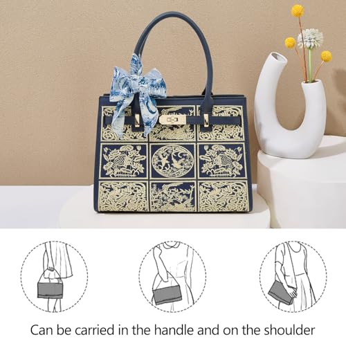 Image of FOXLOVER Medium Tote Bag for Women Designer Vintage Satchel Handbags Top-handle Purses