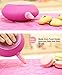 New JJMG French Macaroon Baking Set Tube Silicone Piping Pot Kit 4 Nozzle Tips Decorating Tool with 24 round Cookies Pink Sheet