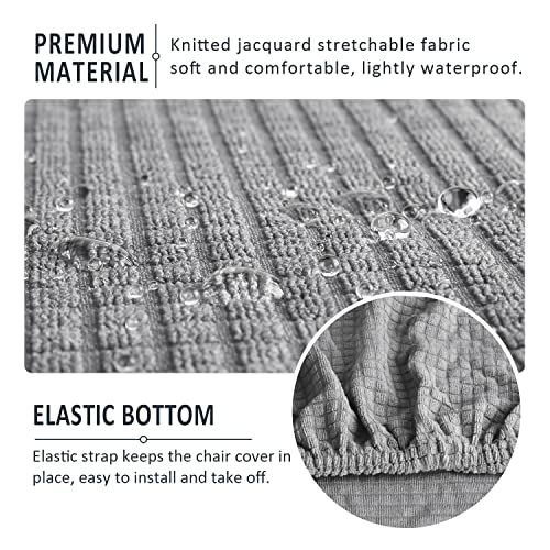 Miniatura 5 de Balladhome Fundas Para Sillas 4 Piezas Fundas De Sillas De Comedor Elástico Jacquard Cubiertas De Silla Funda De Silla Elástica Fundas Sillas Para Decoración De Fiesta Gris Plateado, 4 Piezas -M