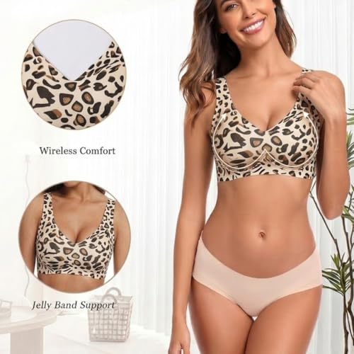 Wireless Bra Khaki S V Neck Back Smoothing Comfortable Bras - image 3